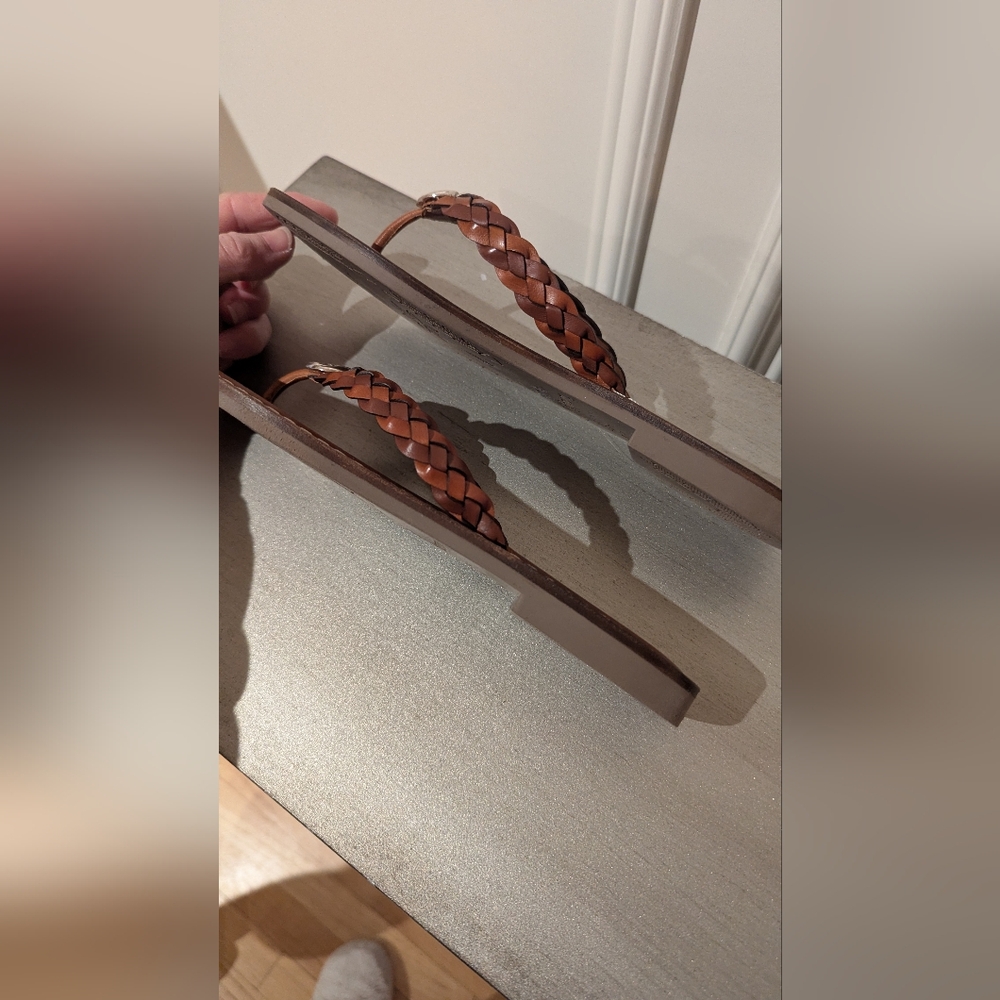 Brighton Tan Braided Sandals with Silver Detail - Picture 4 of 12